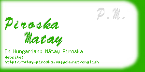 piroska matay business card