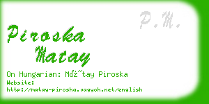 piroska matay business card